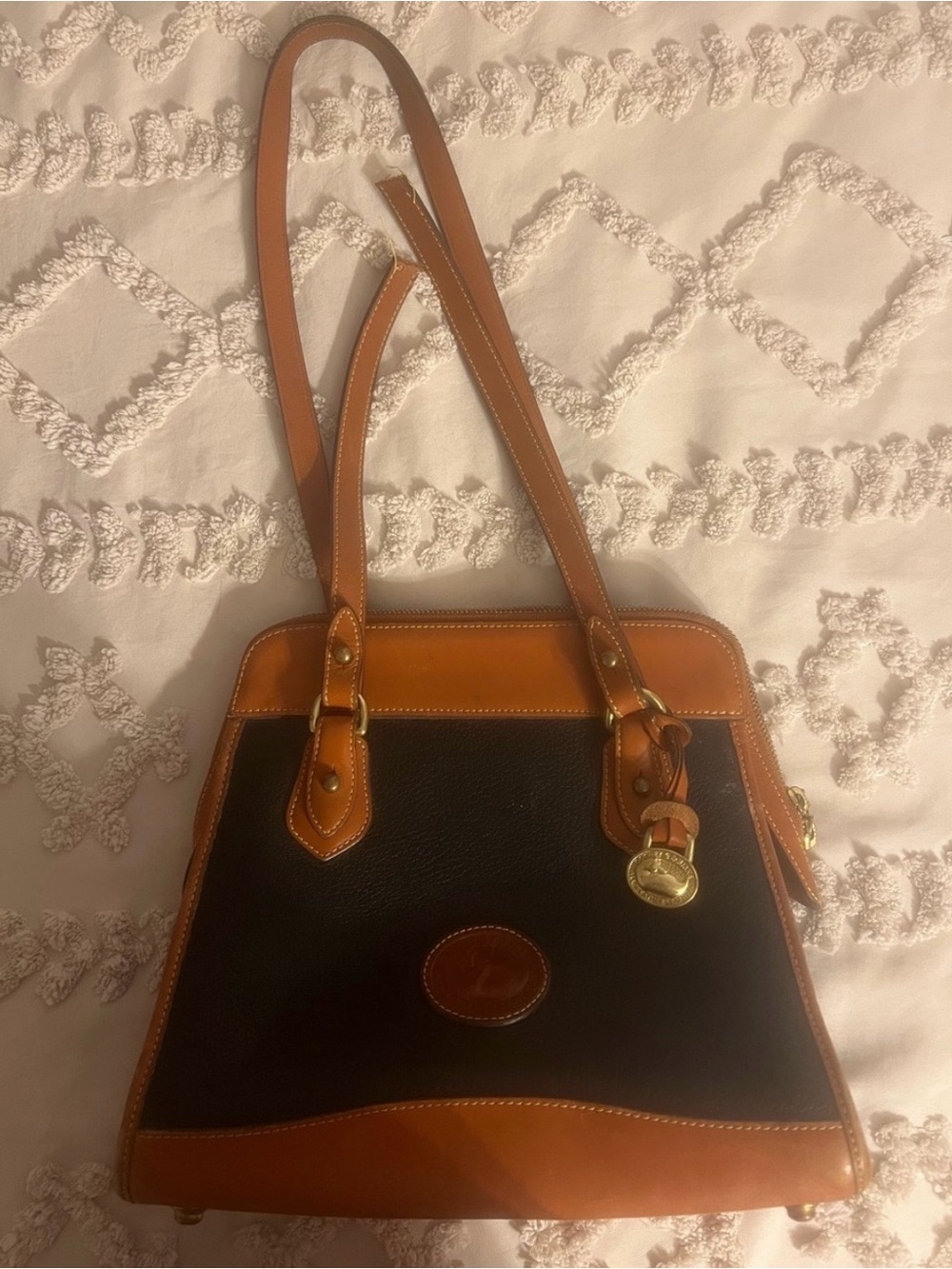 Dooney & Bourke All-Weather Leather (AWL) Carpet Bag black/brown
